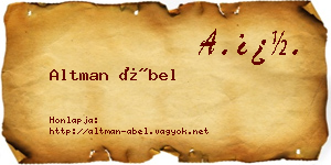 Altman Ábel névjegykártya