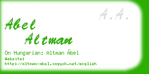 abel altman business card