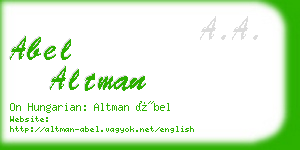 abel altman business card